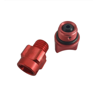 Componenti di tornitura e fresatura in lega di alluminio 6061T6 con anodizzazione rossa e guarnizione di tenuta